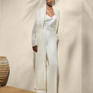 White Cashmere Cardigan (Long)